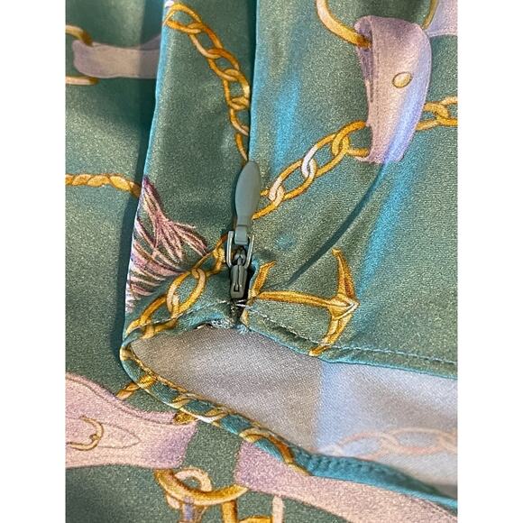 Ser.O.Ya Ellison Print Silk Top Green Nautical Size Large NWT - Picture 5 of 9